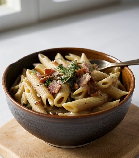 Penne W/Garlic Sauce recipe image