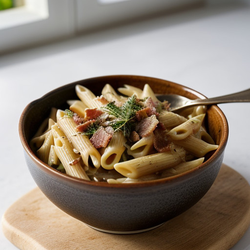 Penne W/Garlic Sauce recipe image