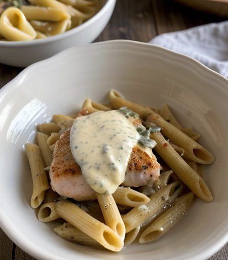 Penne With Artichoke Hearts and Cream Sauce recipe image