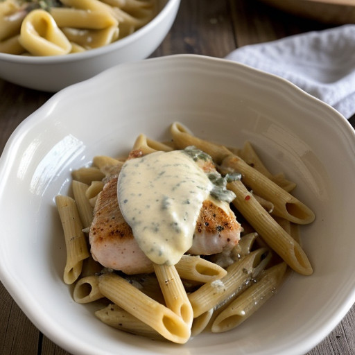 Penne With Artichoke Hearts and Cream Sauce recipe image