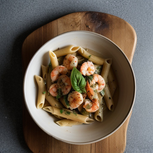 Penne With Basil-Seafood Sauce - Bon Appetit recipe image