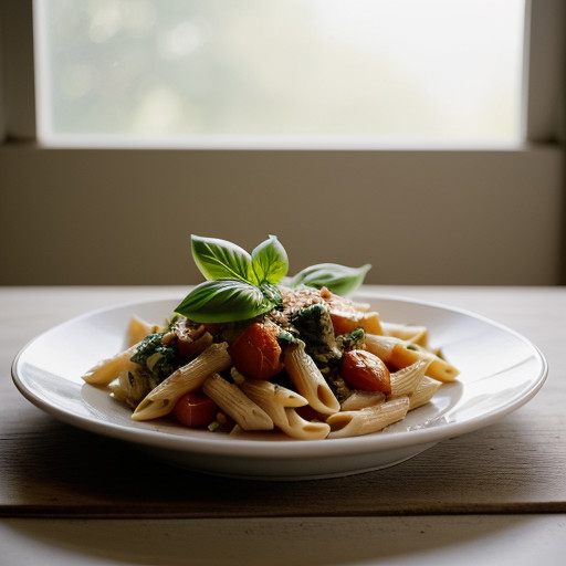 Penne With Cauliflower Tomatoes & Basil recipe image