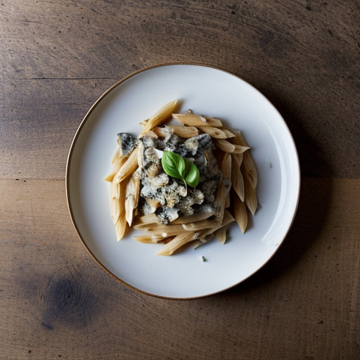 Penne With Mushrooms and Gorgonzola Cheese - Bon Appetit recipe image