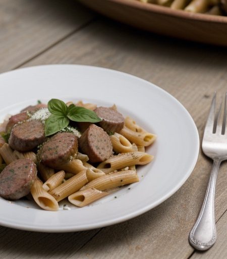 Penne With Peppers & Sausage recipe image