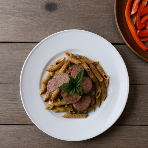 Penne With Peppers and Sausage recipe image
