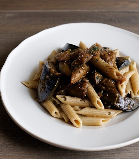 Penne With Provencal Eggplant & Sweet Peppe recipe image