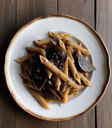 Penne With Provencal Eggplant & Sweet Peppe recipe image