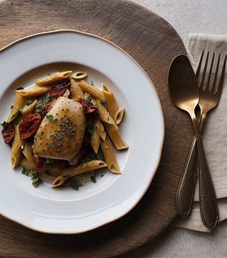 Penne With Sun-Dried Tomatoes & Chicken recipe image