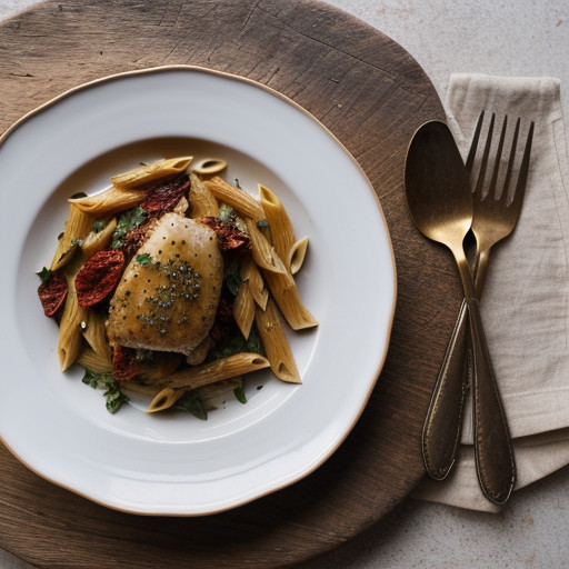 Penne With Sun-Dried Tomatoes & Chicken recipe image
