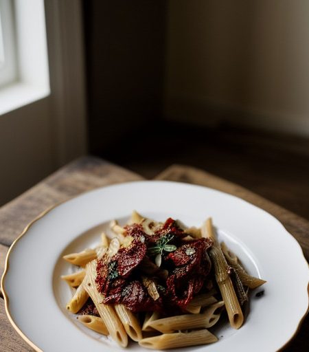 Penne With Sun-Dried Tomatoes and Chicken recipe image
