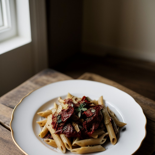 Penne With Sun-Dried Tomatoes and Chicken recipe image