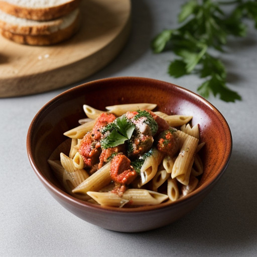 Penne in Tomato Sauce With Crabmeat recipe image