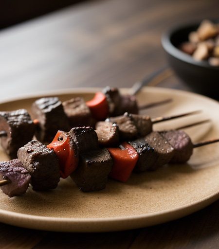Pepper Beef Kabobs recipe image