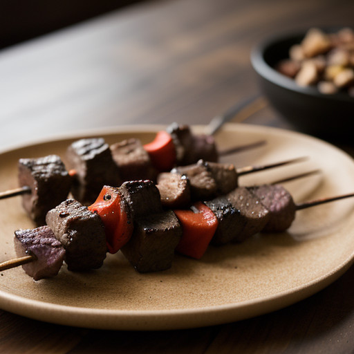 Pepper Beef Kabobs recipe image