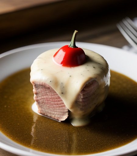 Pepper Coated Stuffed Flank Steak recipe image