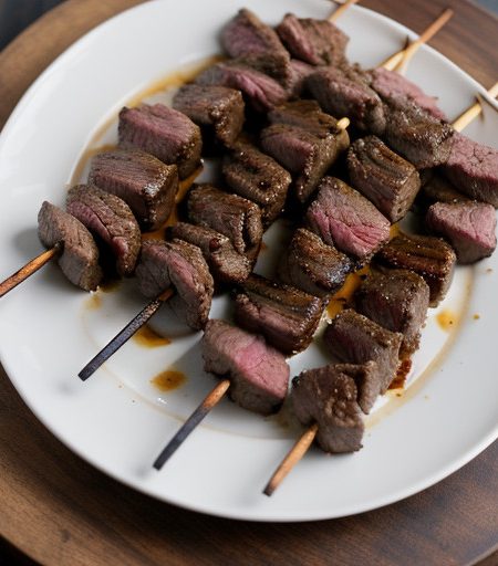 Peppercorn Beef Kabobs recipe image