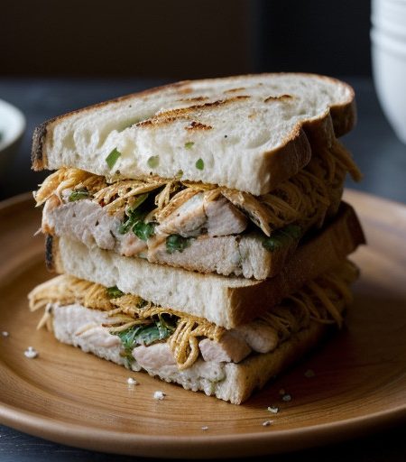 Peppered Chicken & Cilantro Sandwiches recipe image