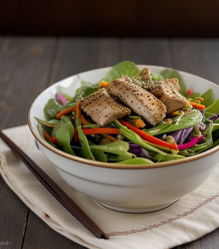 Peppered Chicken Stir-Fry Salad recipe image
