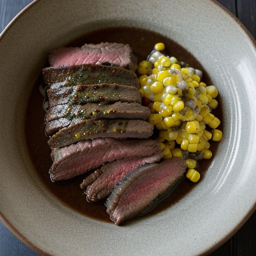 Peppered Flank Steak With Corn Salsa recipe image