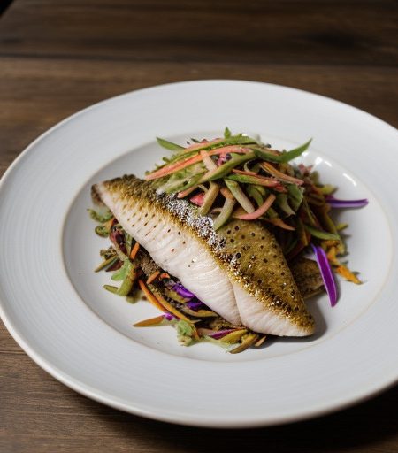 Peppered Hawaiian Fish With Asian Slaw recipe image