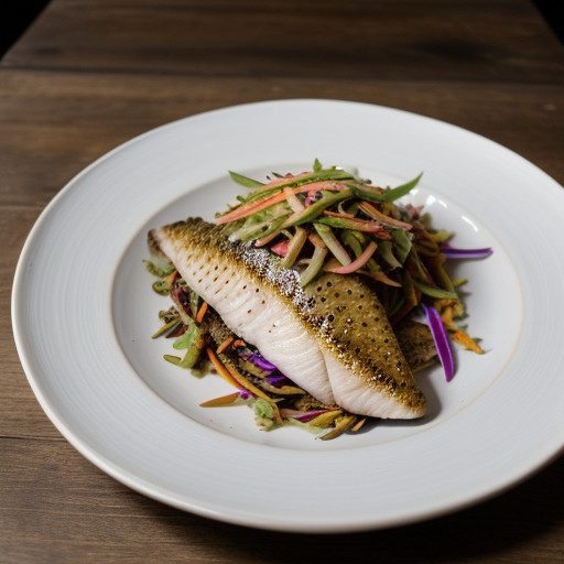 Peppered Hawaiian Fish With Asian Slaw recipe image