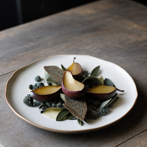 Peppered Pears, Blue Cheese, and Fried Sage recipe image
