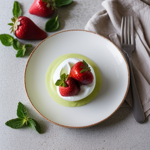 Peppered Strawberries With Mint Sorbet recipe image