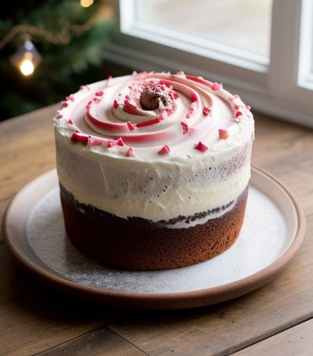 Peppermint Marble Angel Cake recipe image