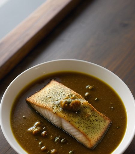 Peppery Coconut Baked Fish With Chutney Sauce recipe image
