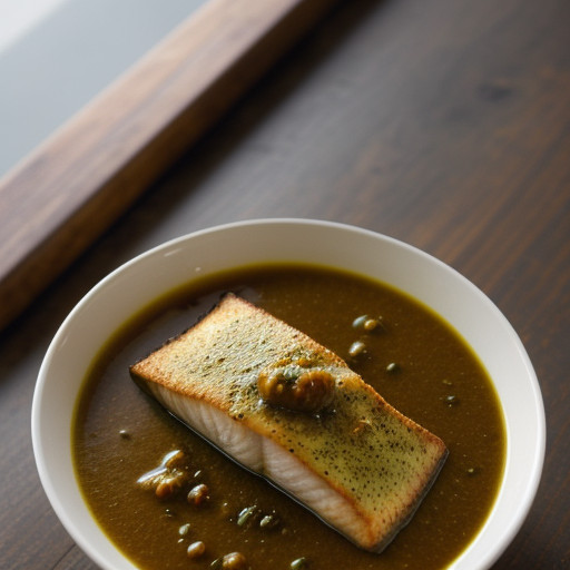 Peppery Coconut Baked Fish With Chutney Sauce recipe image