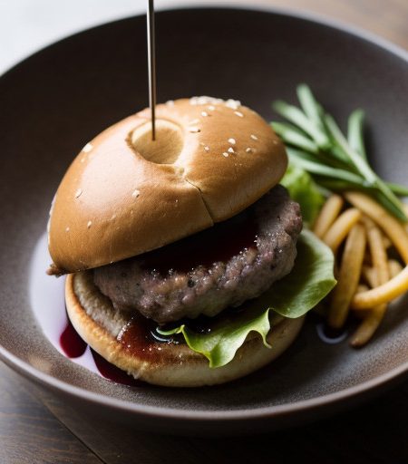 Peppery Hamburgers W/Red Wine Sauce recipe image