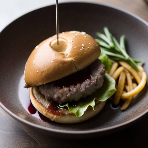 Peppery Hamburgers W/Red Wine Sauce recipe image