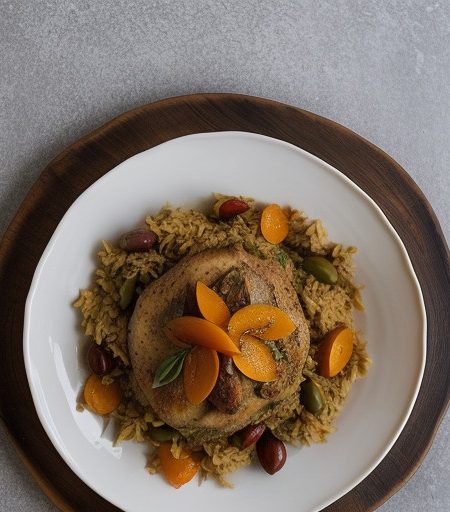 Persian Chicken Pilaf W/ Apricots~ Orange And recipe image