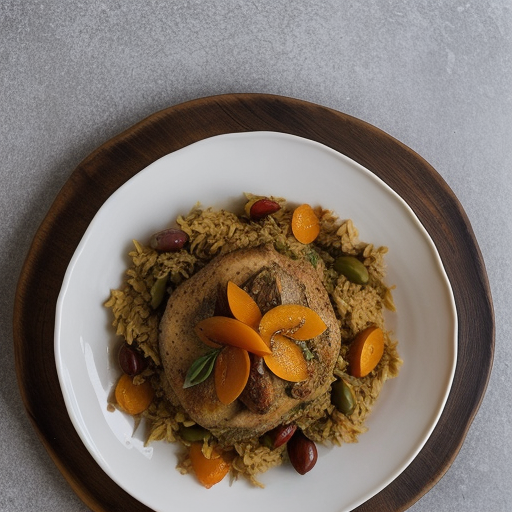 Persian Chicken Pilaf W/ Apricots~ Orange And recipe image