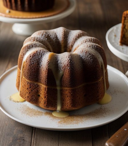 Persimmon Bundt Cake With White Chocolate Hard Sauce - Bo recipe image
