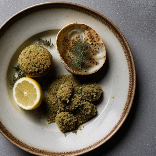 Pesto Salmon & Sea Scallops With Lemon/Garl recipe image