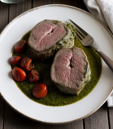 Pesto-Stuffed Steaks recipe image