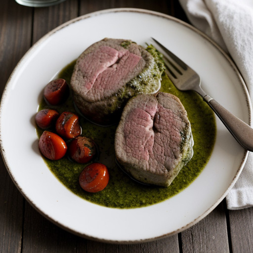 Pesto-Stuffed Steaks recipe image