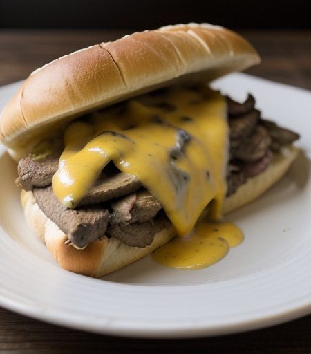 Philly-Style Cheese Steak Sandwich recipe image