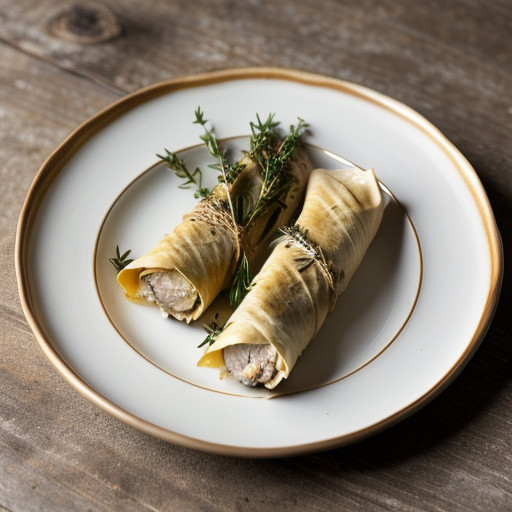 Phyllo-Wrapped Chicken With Leek & Portobel recipe image