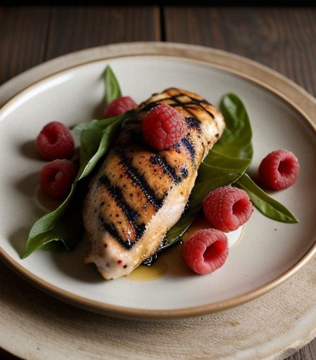 Pimentos Grilled Chicken With Raspberry Butte recipe image