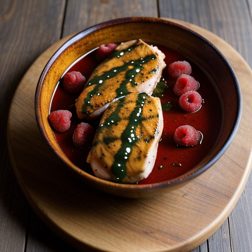 Pimentos Grilled Chicken With Raspberry Butter Sauce recipe image