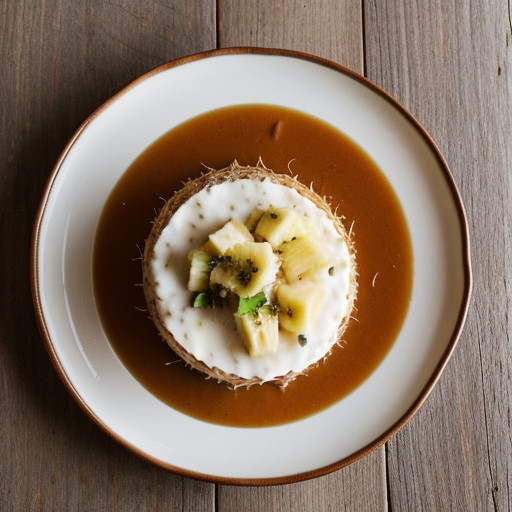 Pineapple & Bananas With Coconut Syrup recipe image