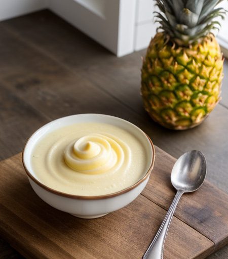Pineapple Snow & Custard Sauce recipe image