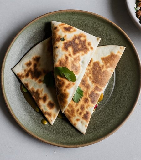 Pinto Bean & Feta Cheese Quesadillas - Bon Appetit recipe image