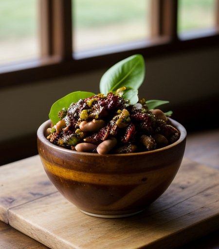 Pinto Bean Salad With Spiced Molasses Dressing recipe image