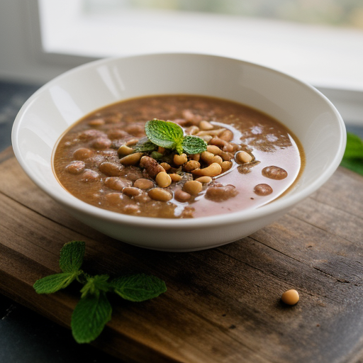 Pinto Bean Soup W/ Mint & Pine Nuts recipe image