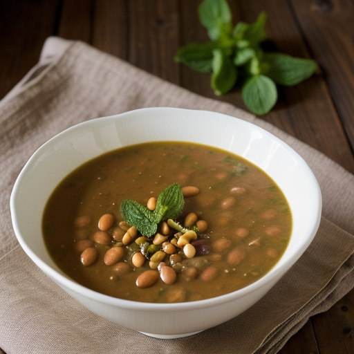 Pinto Bean Soup With Mint & Pine Nuts recipe image