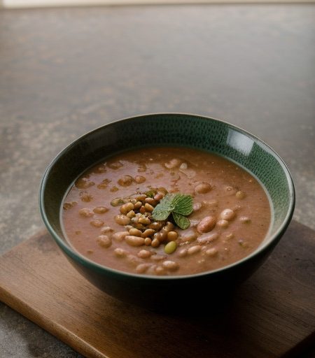 Pinto Bean Soup With Mint & Pine Nuts recipe image