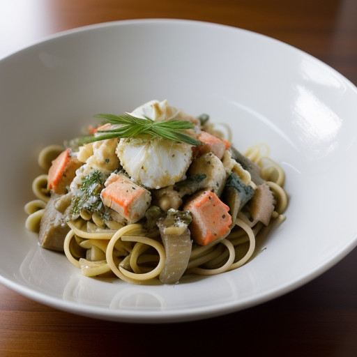Pizzoccheri and Crab Salad recipe image